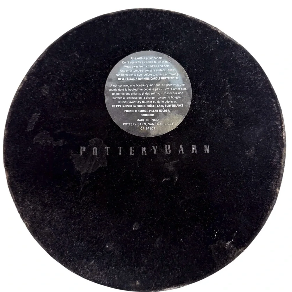 Pottery Barn Candle Holder Hammered Metal Oil Rubbed Bronze